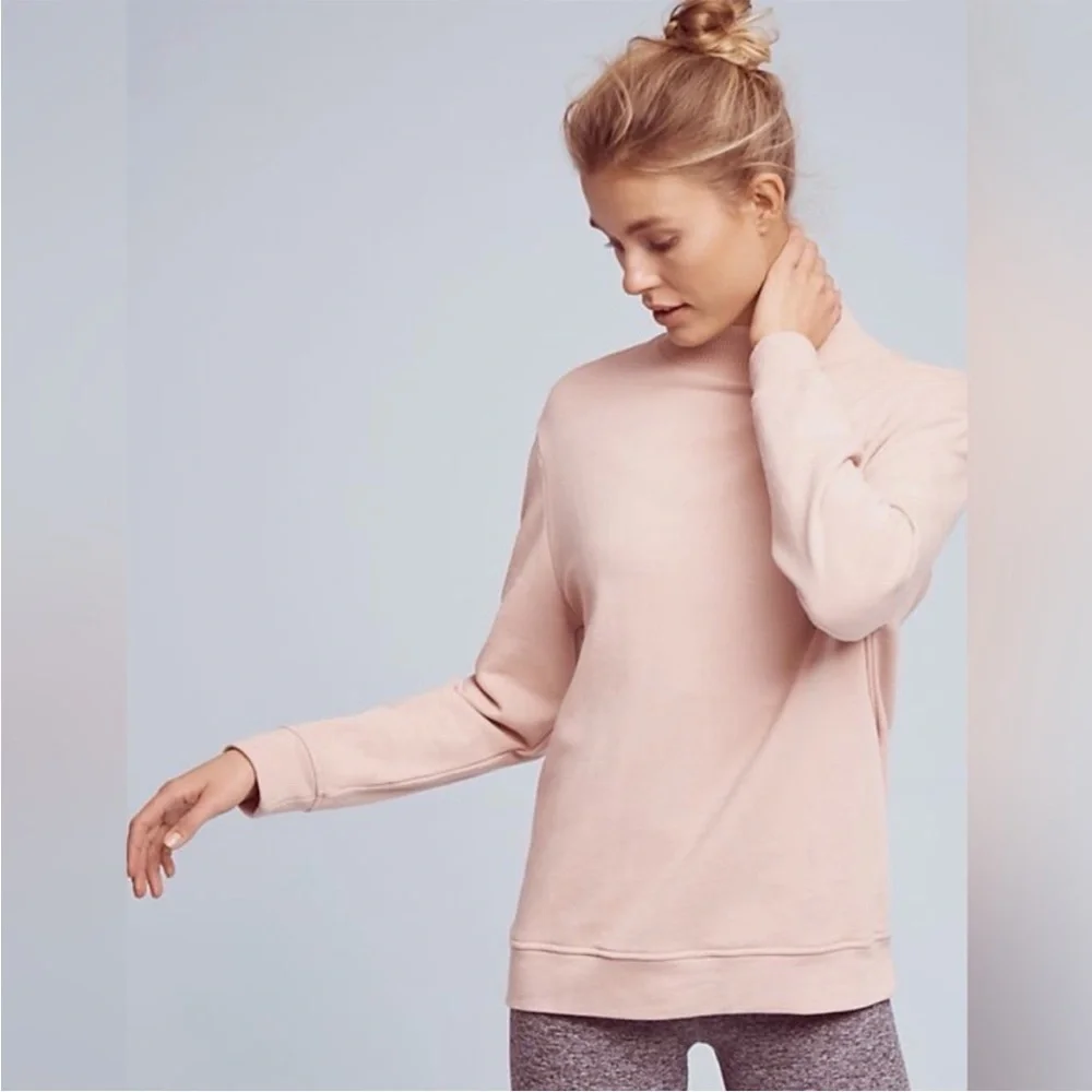 Varley Rochester Pink Cutout Back Sweatshirt Pilates Princess